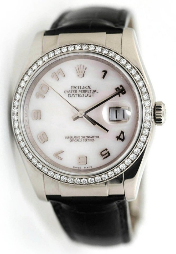 Rolex 116189 md Datejust 36mm White Gold Mother of Pearl