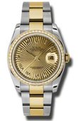 Rolex Datejust 116243 chsbro 36mm Steel and Yellow Gold