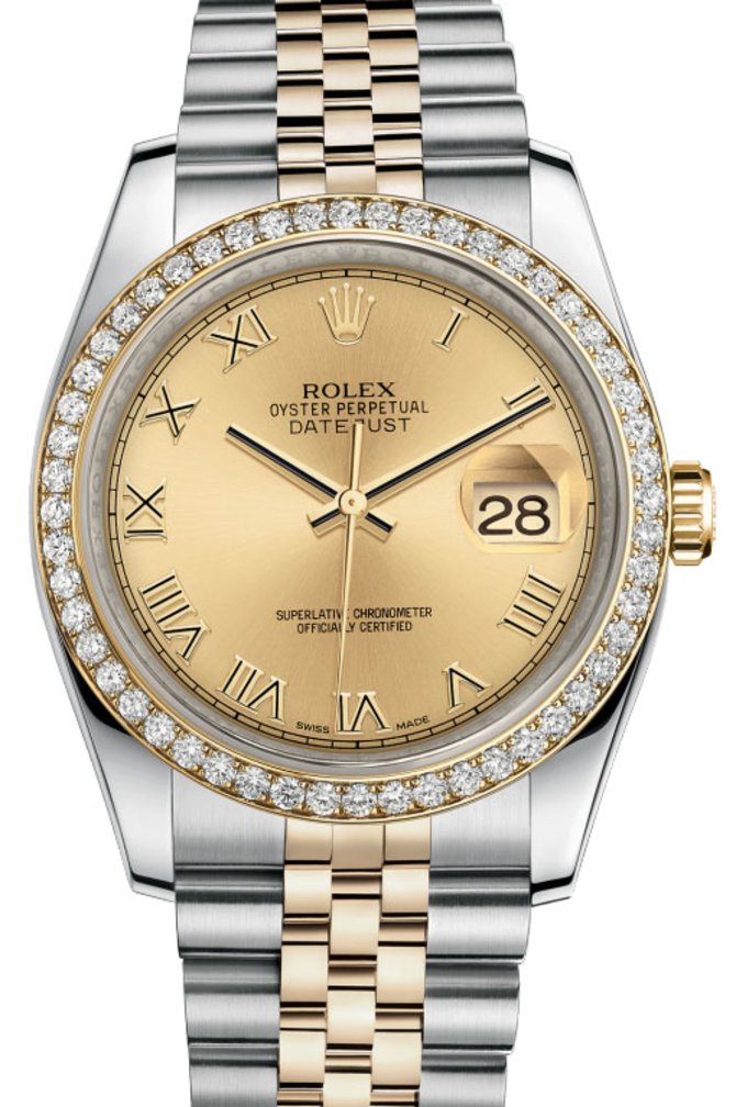Rolex 116243 chrj Datejust 36mm Steel and Yellow Gold