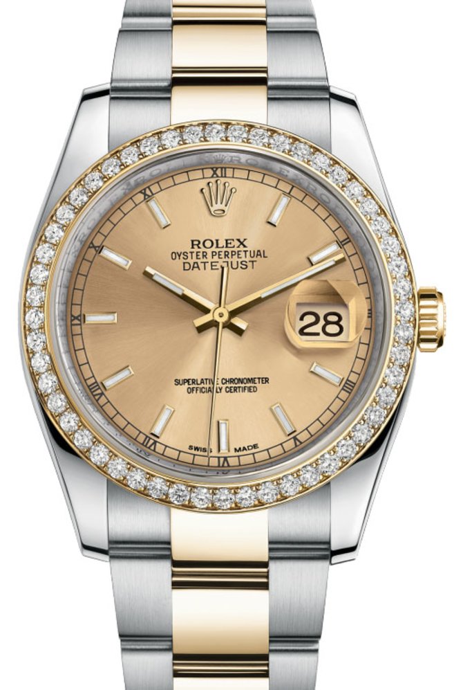 Rolex 116243 chio Datejust 36mm Steel and Yellow Gold