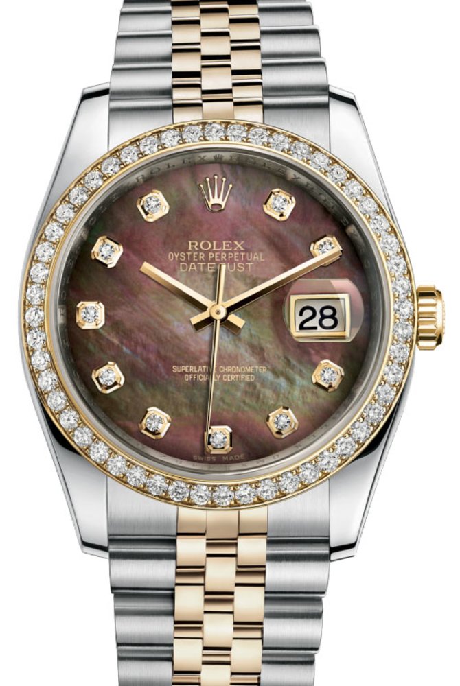 Rolex 116243 Black MOPD Datejust 36mm Steel and Yellow Gold - фото 1