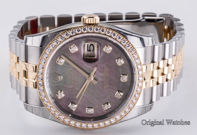 Rolex 116243 Black MOPD Datejust 36mm Steel and Yellow Gold - фото 8