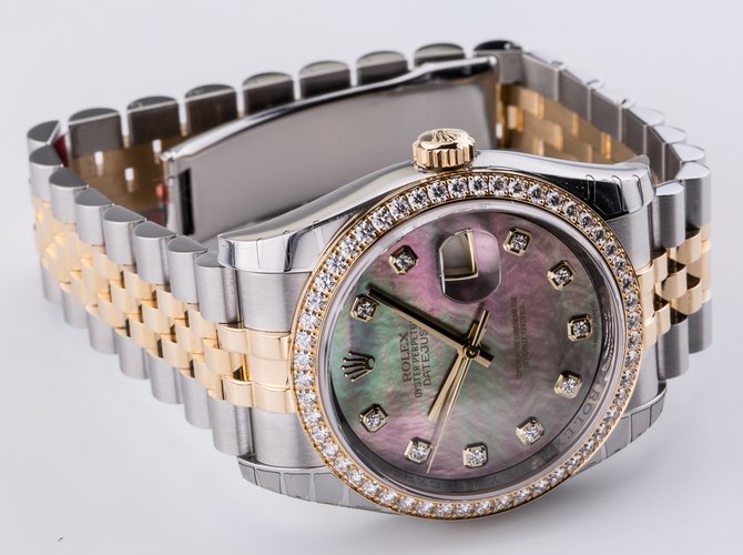 Rolex 116243 Black MOPD Datejust 36mm Steel and Yellow Gold - фото 30