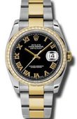 Rolex Datejust 116243 bkro 36mm Steel and Yellow Gold