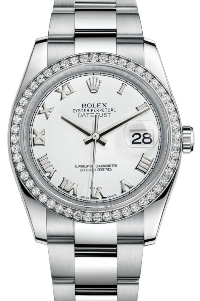 Rolex 116244 wro Datejust 36mm Steel and White Gold