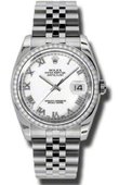 Rolex Datejust 116244-wrj 36mm Steel and White Gold