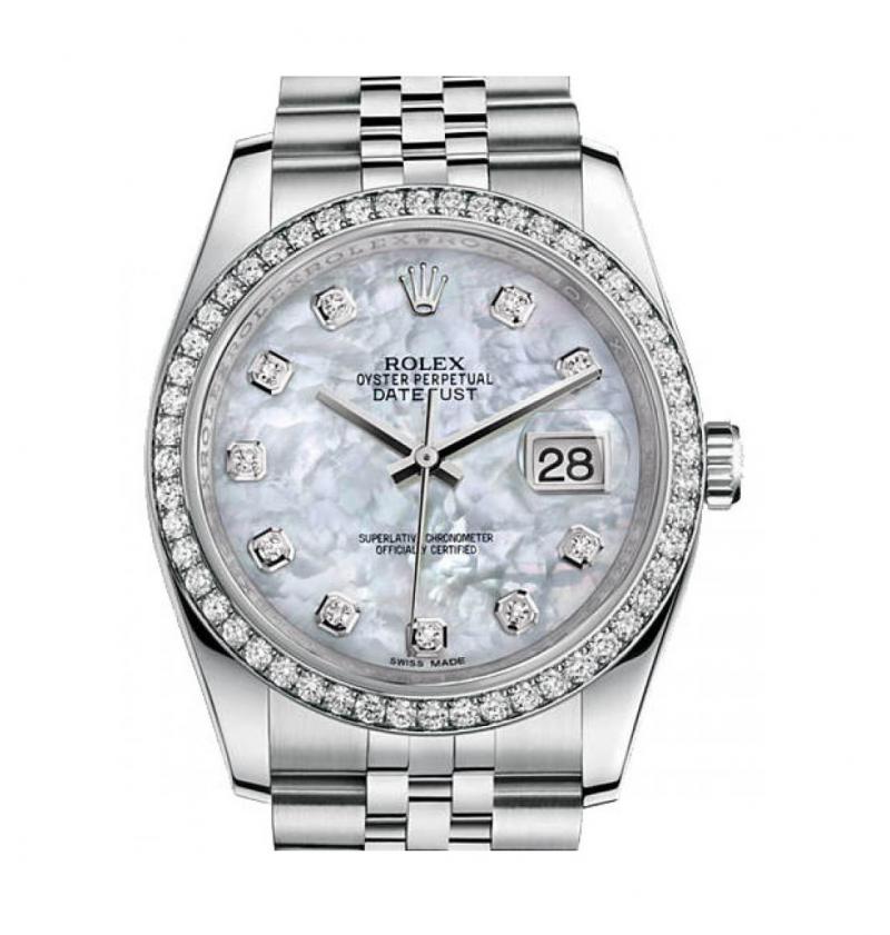 Rolex 116244 White MOP D Datejust 36mm Steel and White Gold, цена за ...