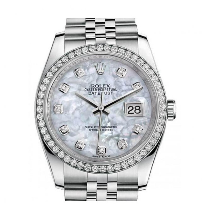Rolex 116244 White MOP D Datejust 36mm Steel and White Gold - фото 1