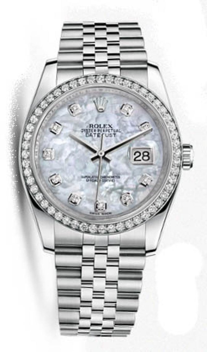 Rolex 116244 White MOP D Datejust 36mm Steel and White Gold - фото 2
