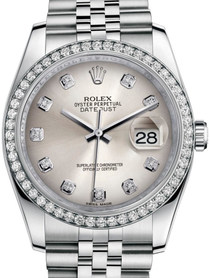 Rolex 116244-sdj Datejust 36mm Steel and White Gold