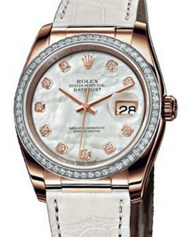 Rolex 116185 White MOP D Datejust 36mm Steel and Everose Gold  - фото 1