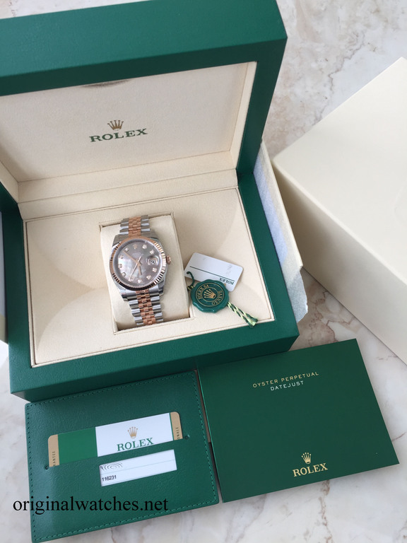 Rolex 116231 Fluted Bezel Jubilee Datejust 36mm Steel and Everose Gold