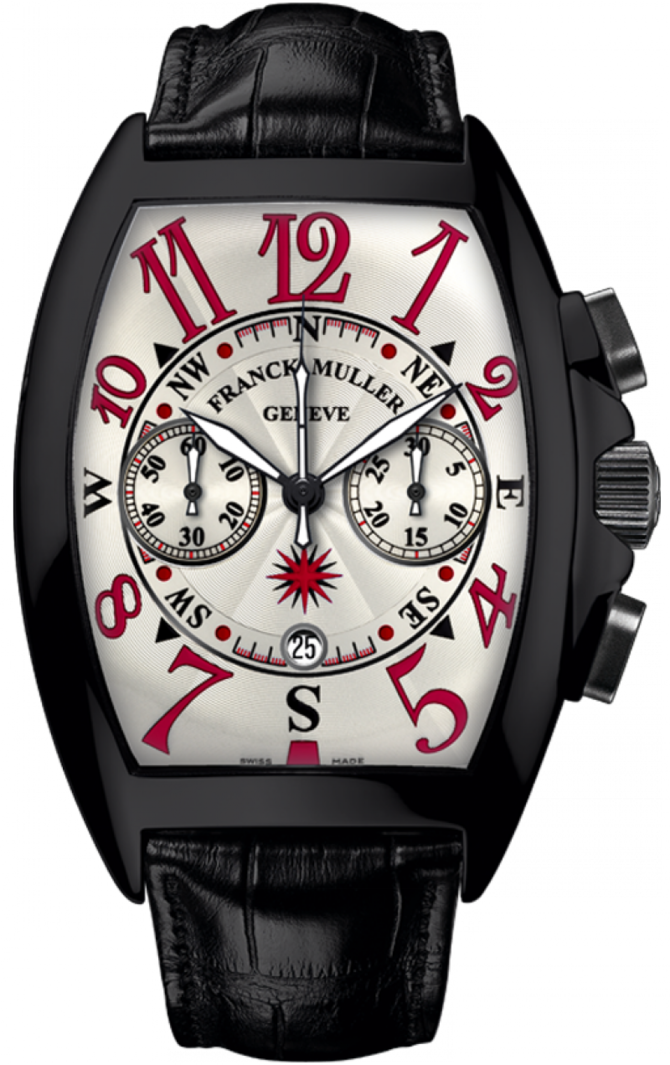 Franck Muller 9080 CC AT NR MAR Silver Red Mariner Chronograph 