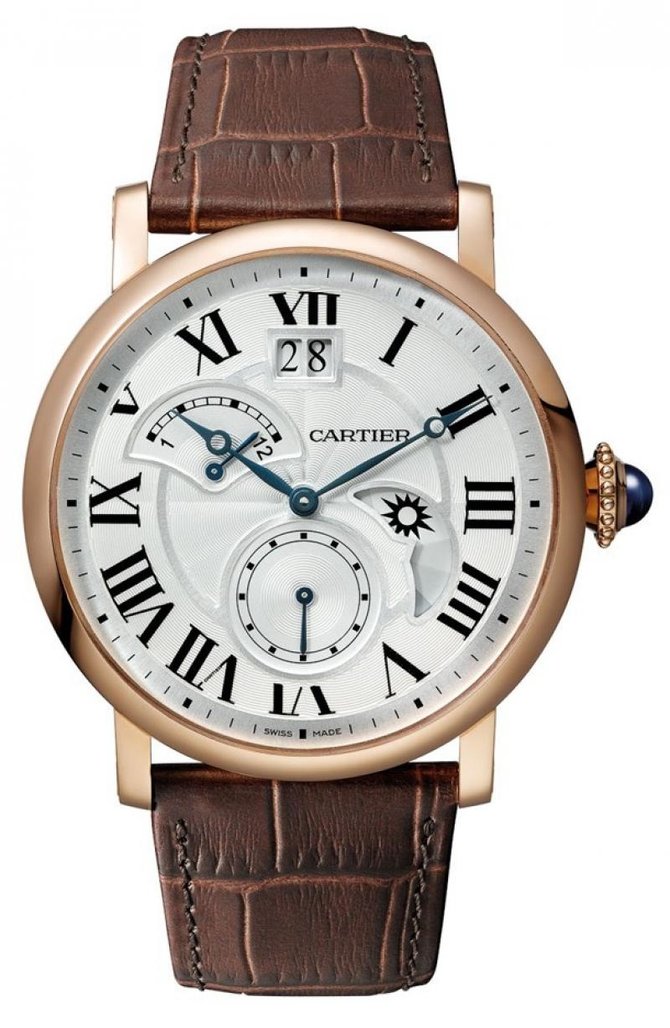 Cartier W1556240 Rotonde De Cartier Small Complication 2 Time Zone Retrograde, Day & Night, Large Date, Small Second