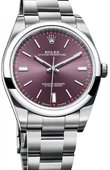 Rolex Oyster Perpetual 114300 red grape dial 39 mm 
