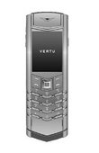 Vertu Signature 002W4C8 Brushed Stainless Steel Silwer Metallic Leather
