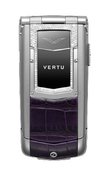 Vertu Телефоны Vertu Constellation Quest 002T628 Stainless Steel Aluminium Silver Sapphire Keys Diamond Trim Deep Purpple Alligator Skin