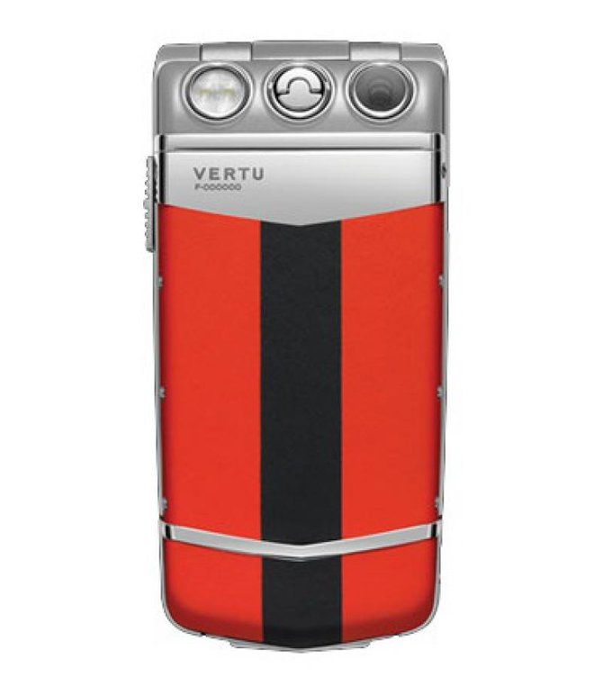 Vertu Red and Black Leather Constellation Quest Ayxta Stainless Steel Aluminium Sapphire Keys  - фото 2