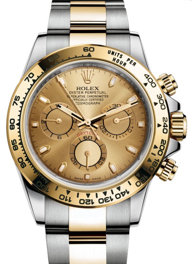 Rolex 116523 champagne dial Daytona Steel and Gold