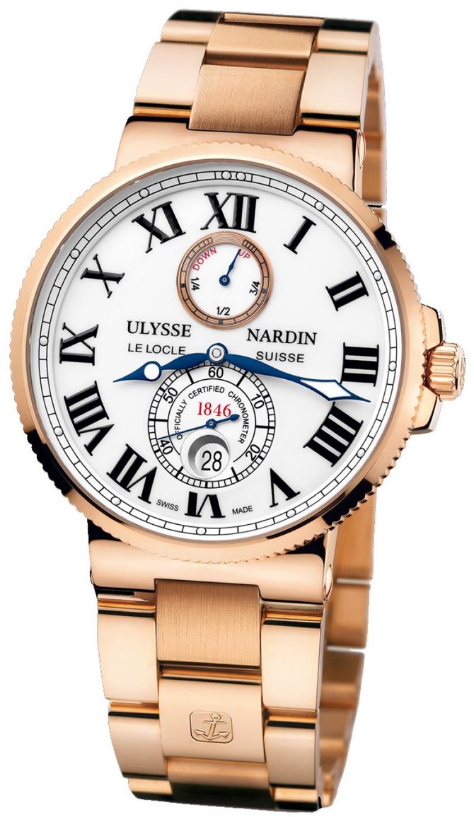 Ulysse Nardin 266-67-8M/40 Maxi Marine Chronometer 43mm Rose Gold Bracelete