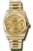 Rolex Day-Date 118208 chap Yellow Gold