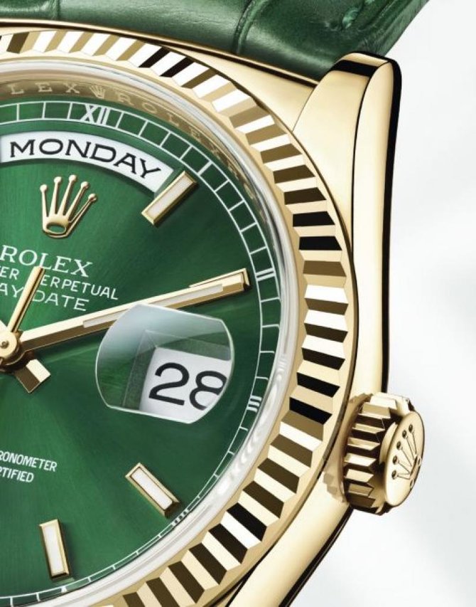 Rolex 118138-green Day-Date Yellow Gold - фото 3