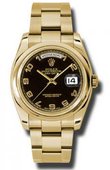 Rolex Day-Date 118208 bkao Yellow Gold