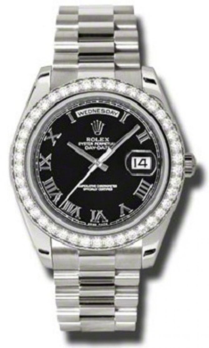 Rolex 218349 bkrp Day-Date White Gold