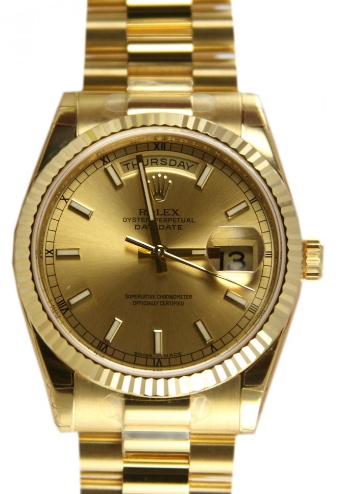 Rolex 118238 champagne Day-Date Yellow Gold - фото 1
