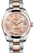 Rolex Datejust Ladies 178241 pink floral Steel and Everose Gold
