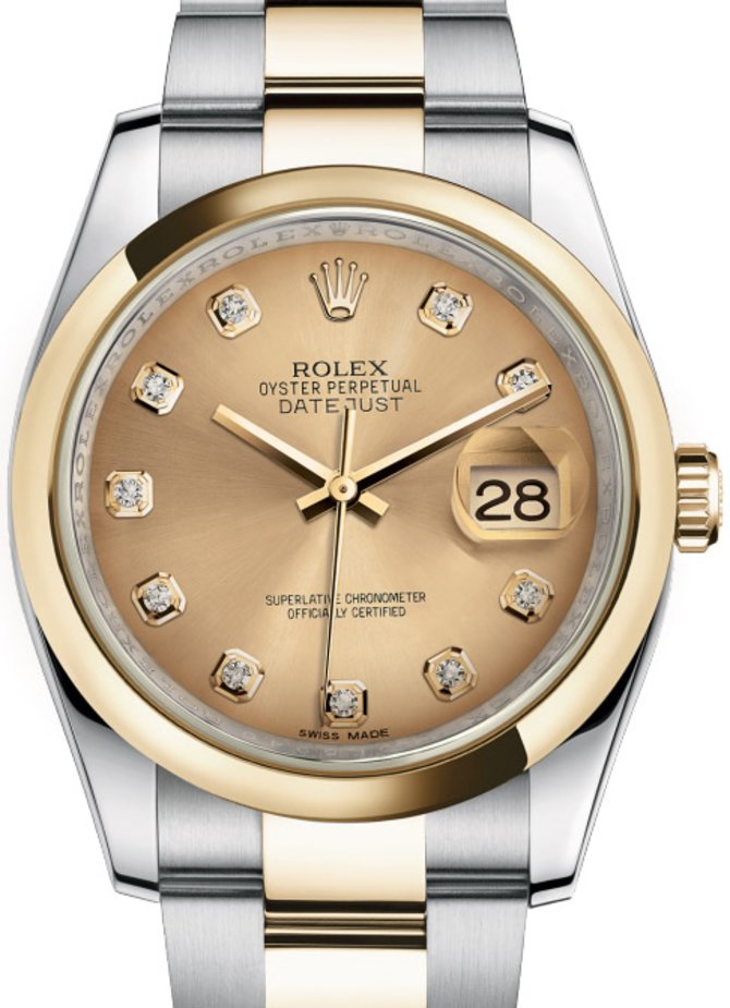 Rolex 116203 chdo Datejust Steel and Yellow Gold