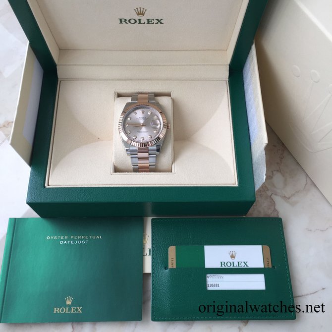 Rolex 126331 Sundust set with diamonds Oyster Bracelet Datejust Rolesor Everose New 2016 - фото 2