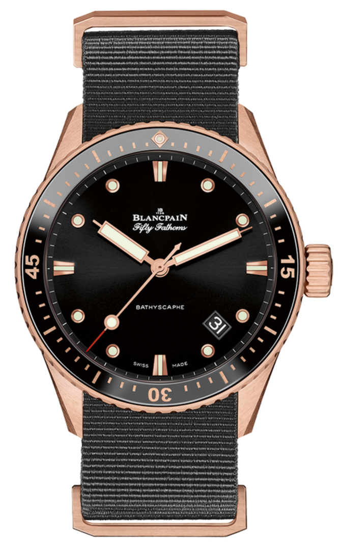 Blancpain 5000-36S30-NABA Fifty Fathoms Bathyscaphe Ceramic insert and Ceragold