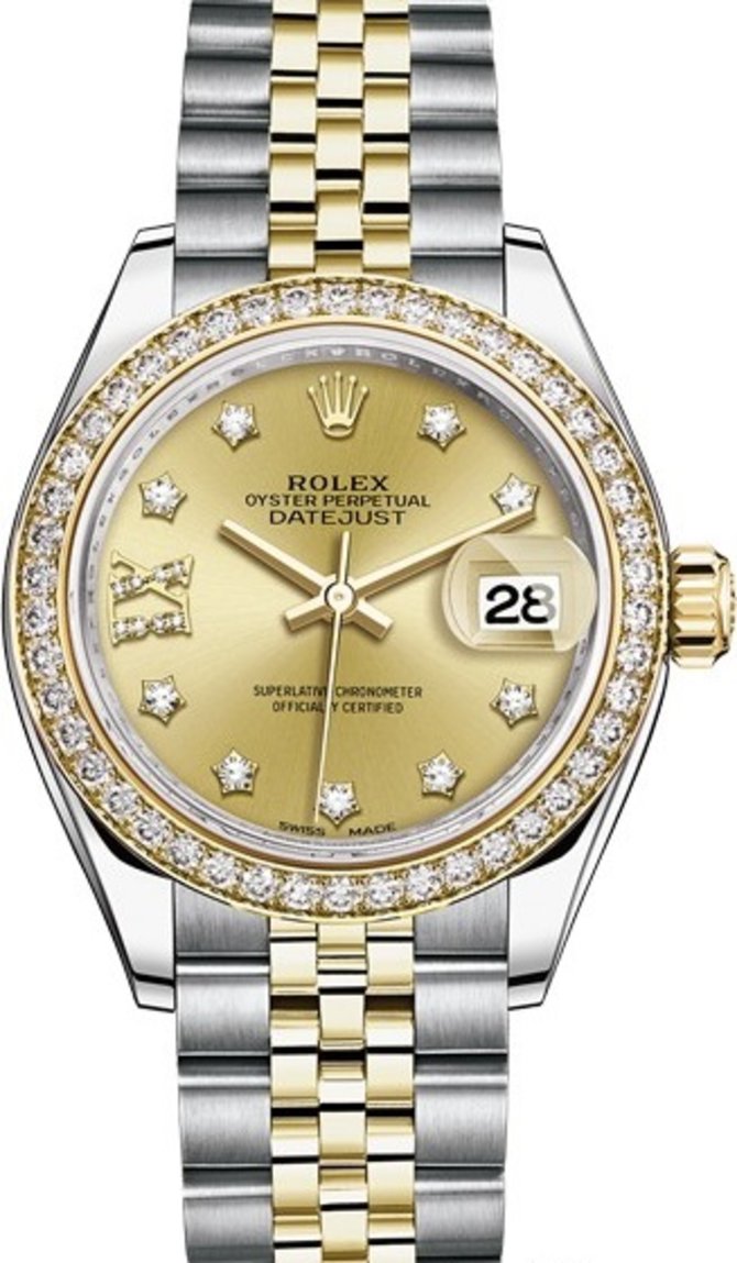 Rolex 279383rbr-0021 Datejust Ladies 28 mm Steel and Yellow  - фото 1
