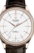 Rolex Часы Rolex Cellini 50505 white lacquer dial Time Everose Gold