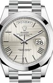 Rolex Day-Date 228206 Silver quadrant motif 40 mm Platinum