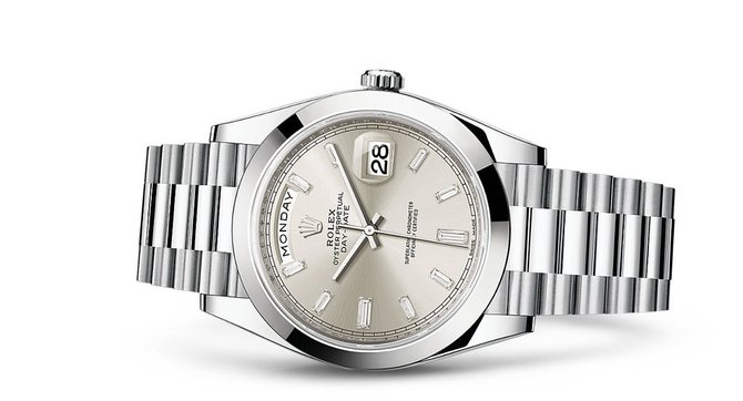 Rolex 228206 Silver set with diamonds Day-Date 40 mm Platinum - фото 2
