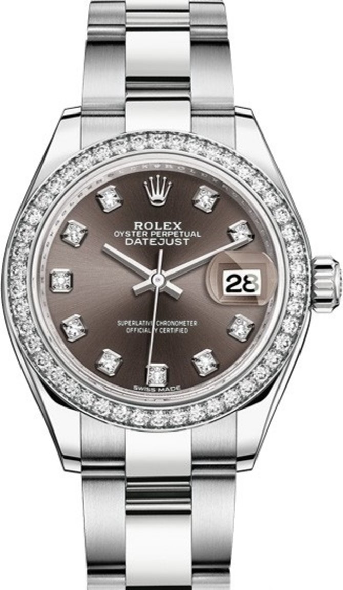 Rolex 279384rbr-0018 Datejust Ladies Steel and White Gold