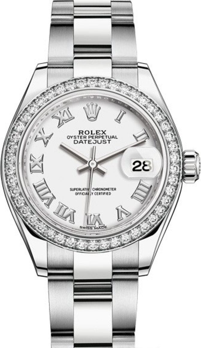 Rolex 279384rbr-0020 Datejust Ladies Steel and White Gold