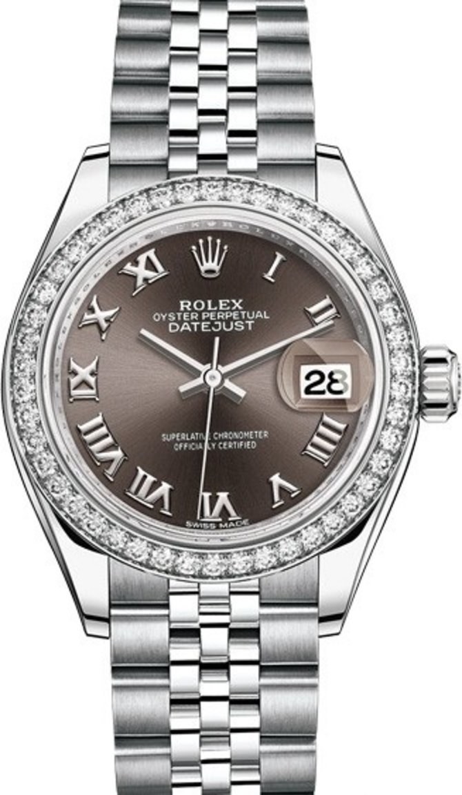 Rolex 279384rbr-0015 Datejust Ladies Steel and White Gold