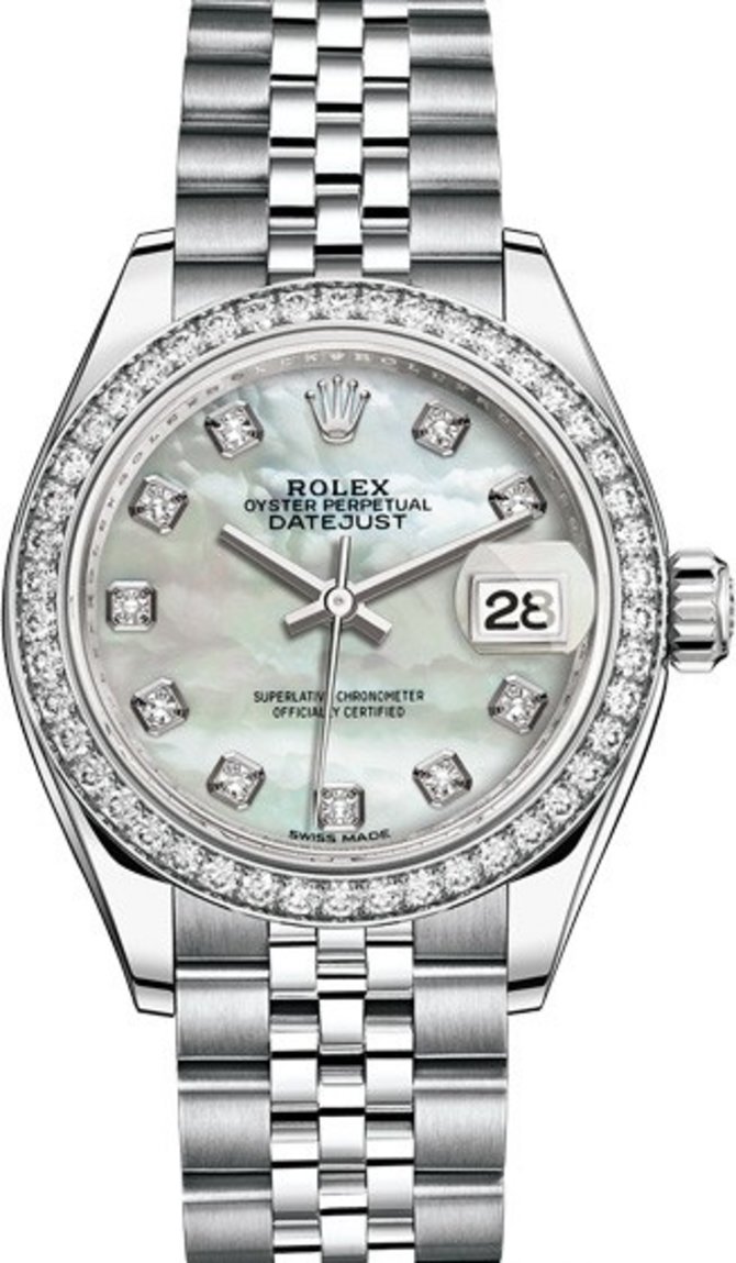 Rolex 279384rbr-0011 Datejust Ladies Steel and White Gold