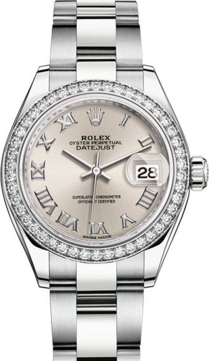 Rolex 279384rbr-0010 Datejust Ladies Steel and White Gold