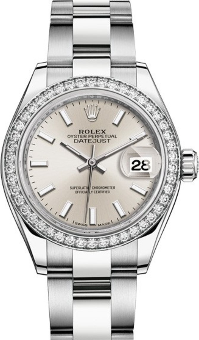 Rolex 279384rbr-0008 Datejust Ladies Steel and White Gold