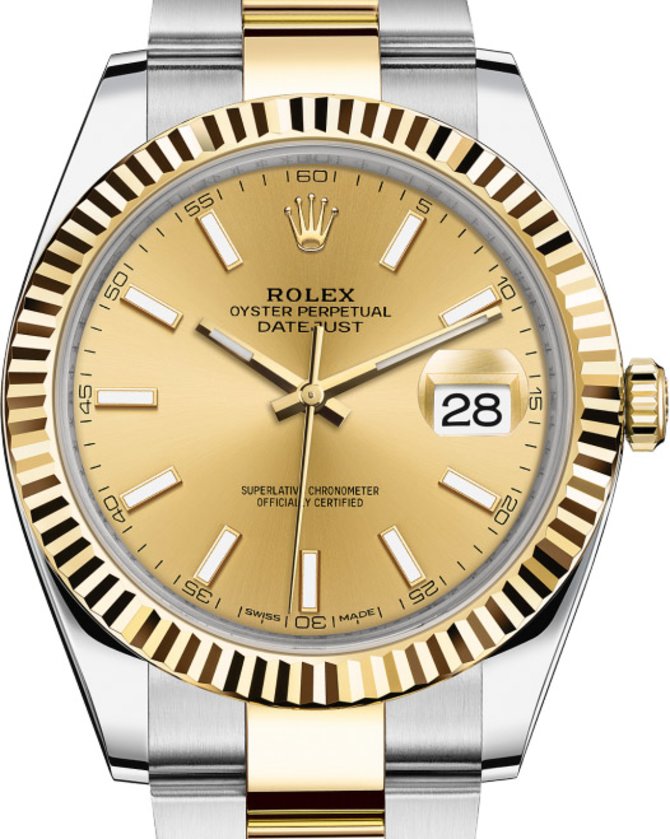 Rolex 126333 Champagne Oyster Bracelet Datejust Yellow Rolesor New 2016