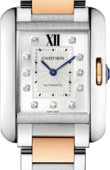 Cartier Tank WT100034 Anglaise Large Model Pink Gold Steel Diamonds