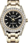 Rolex Datejust Ladies 81158-0117 Pearlmaster Yellow Gold 34 mm