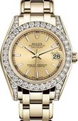 Rolex Datejust Ladies 81158-0086 Pearlmaster Yellow Gold 34 mm