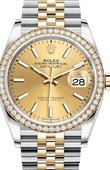 Rolex Datejust 126283rbr-0001 36mm Steel and Yellow Gold