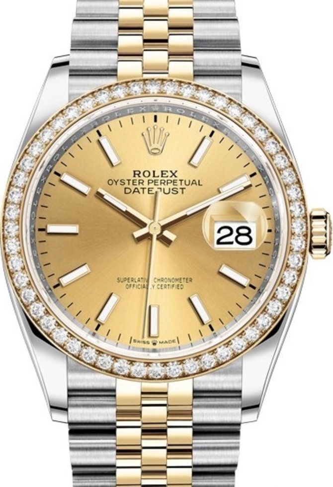 Rolex 126283rbr-0001 Datejust 36mm Steel and Yellow Gold
