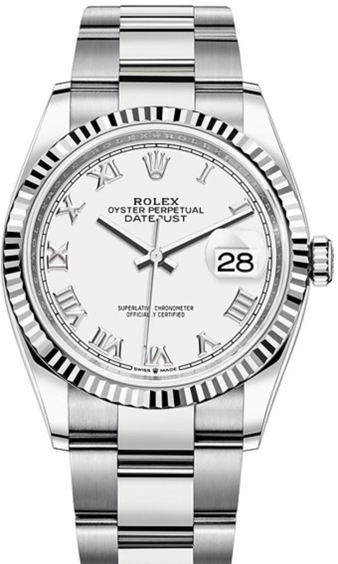 Rolex 126234-0026 Datejust 36mm Steel and White Gold